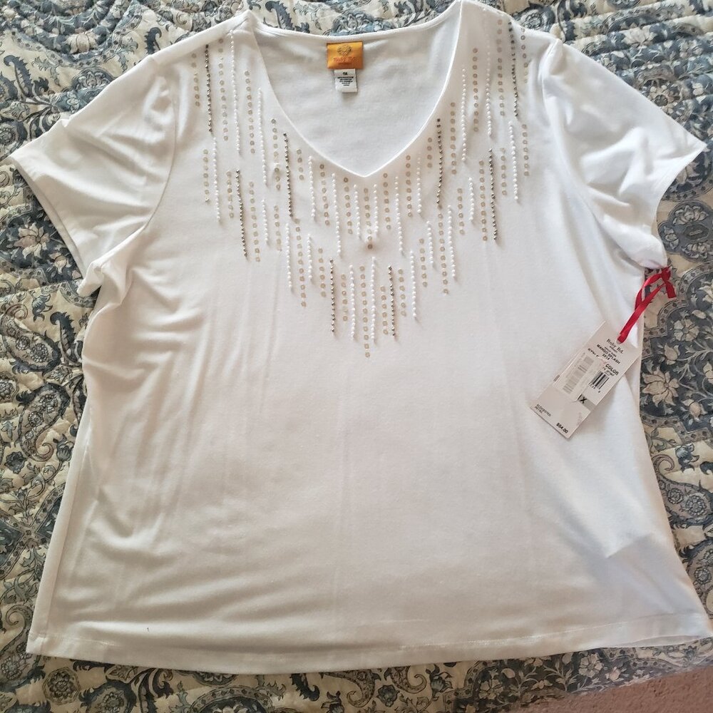 NWT Ruby Rd. Sequin/beaded Top - Picture 2 of 5